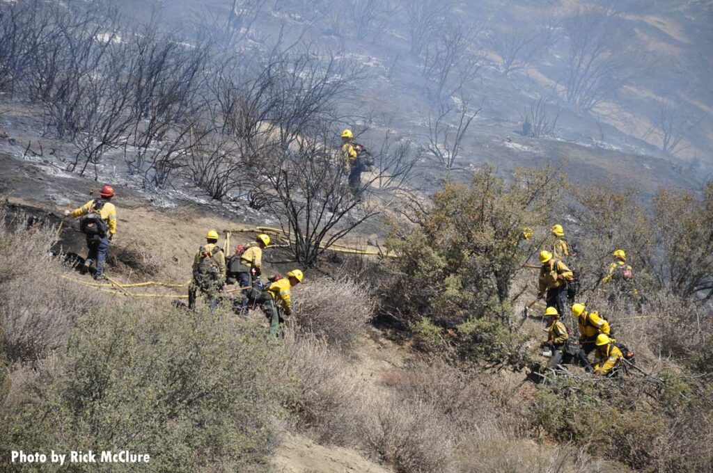 Firefighters operate at Emigrant Fire