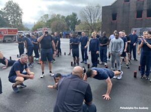 Philadelphia fire recruits undertake physical training