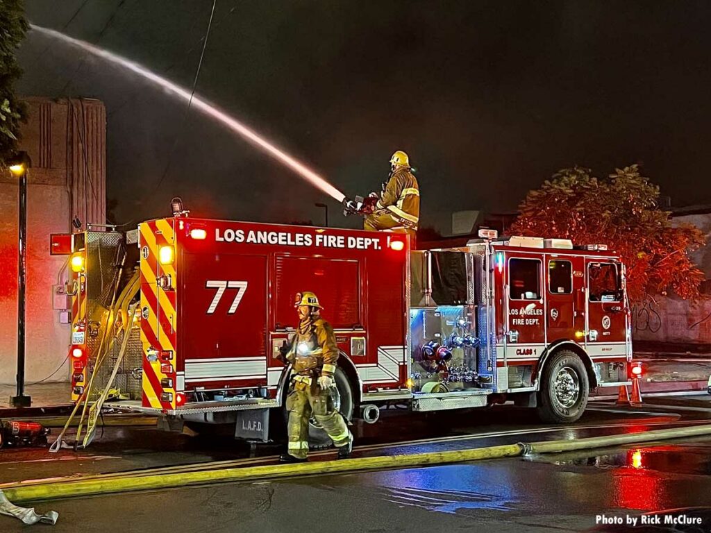 Los Angeles Fire Department pumper with deck gun