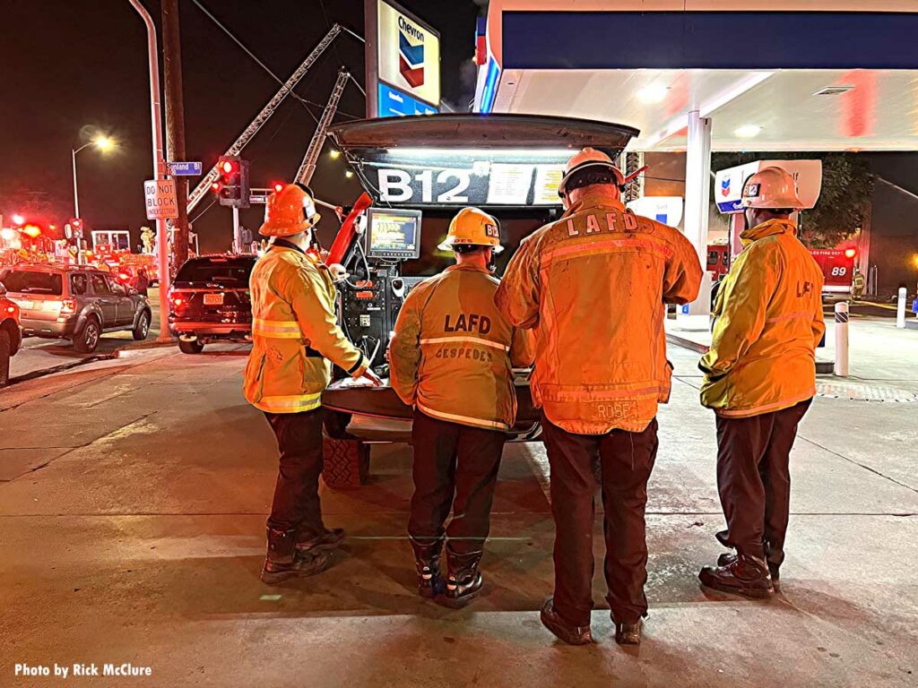 LAFD command staff at command post