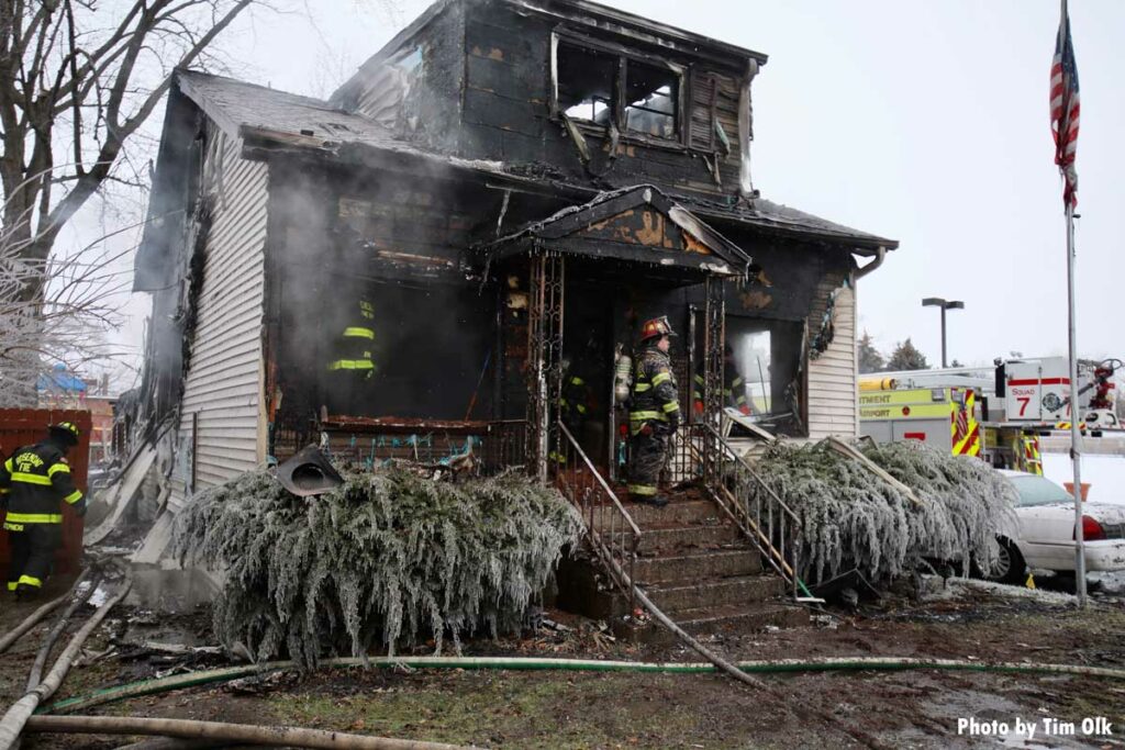 Burned out home in River Grove, scene of fatal fire