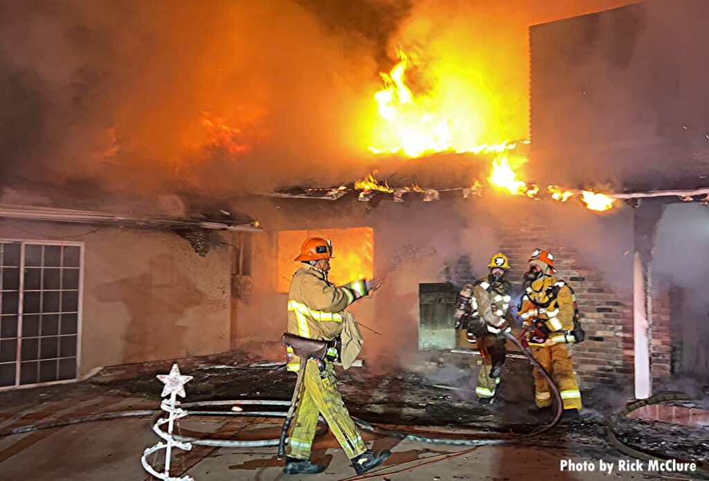 LAFD firefighters respond to raging house fire