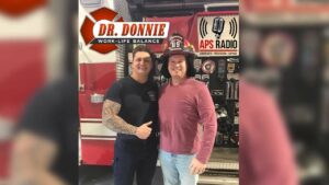 Dr. Donnie Hutchinson and firefighter