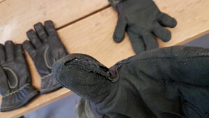 Degradation of firefighter glove