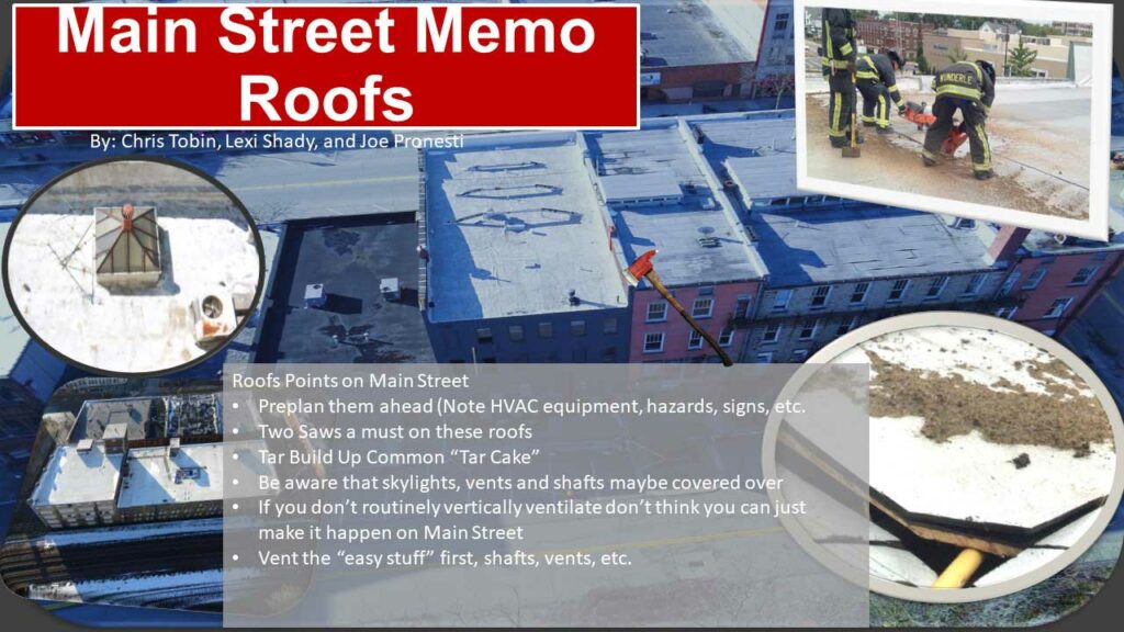 Firefighting roof operations in downtown buildings