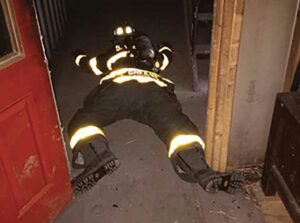 Firefighter primary search on fireground