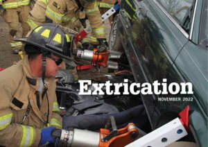 Firefighters perform vehicle extrication