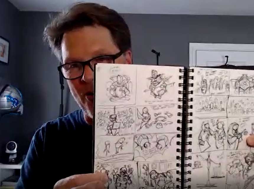 Paul Combs cartoon notebook