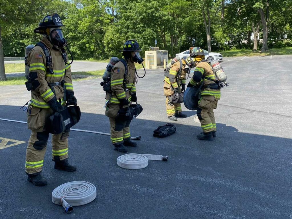 Frederick County DFRS firefighters complete an SCBA air consumption assessment