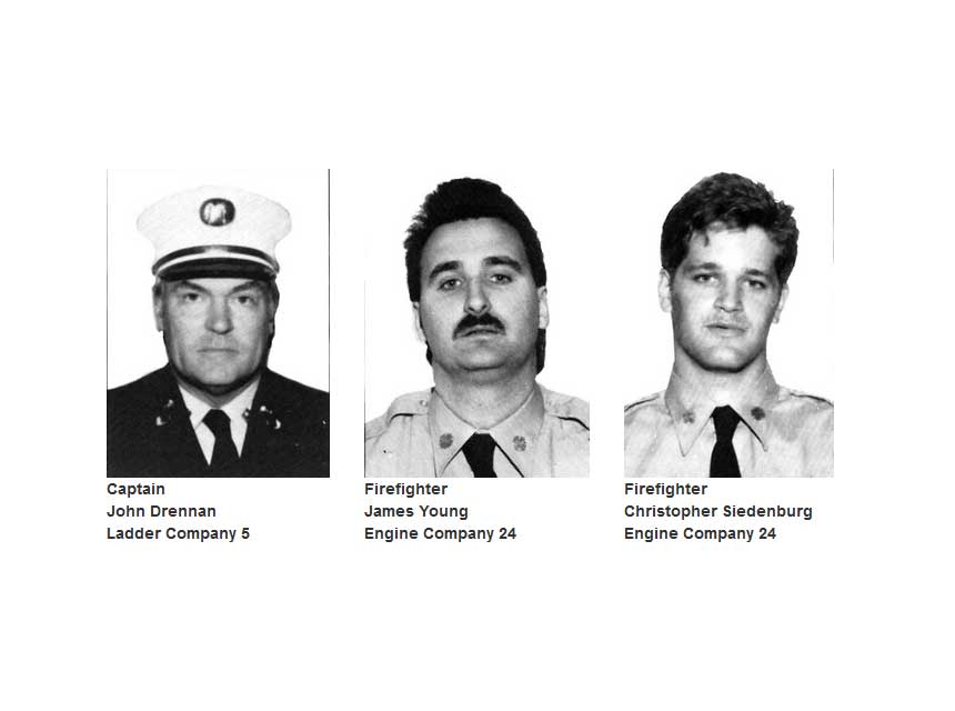 Captain John Drennan, Firefighters Christopher Siedenburg, and James Young FDNY