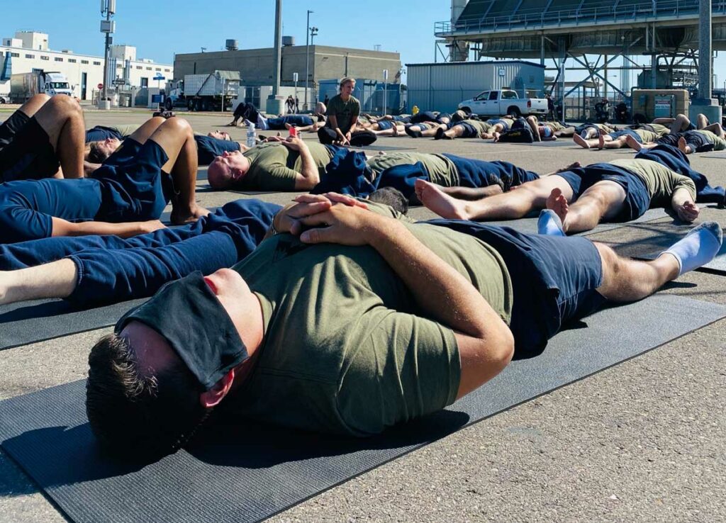 Firefighters sleeping