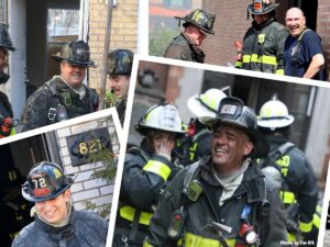 Firefighters laughing