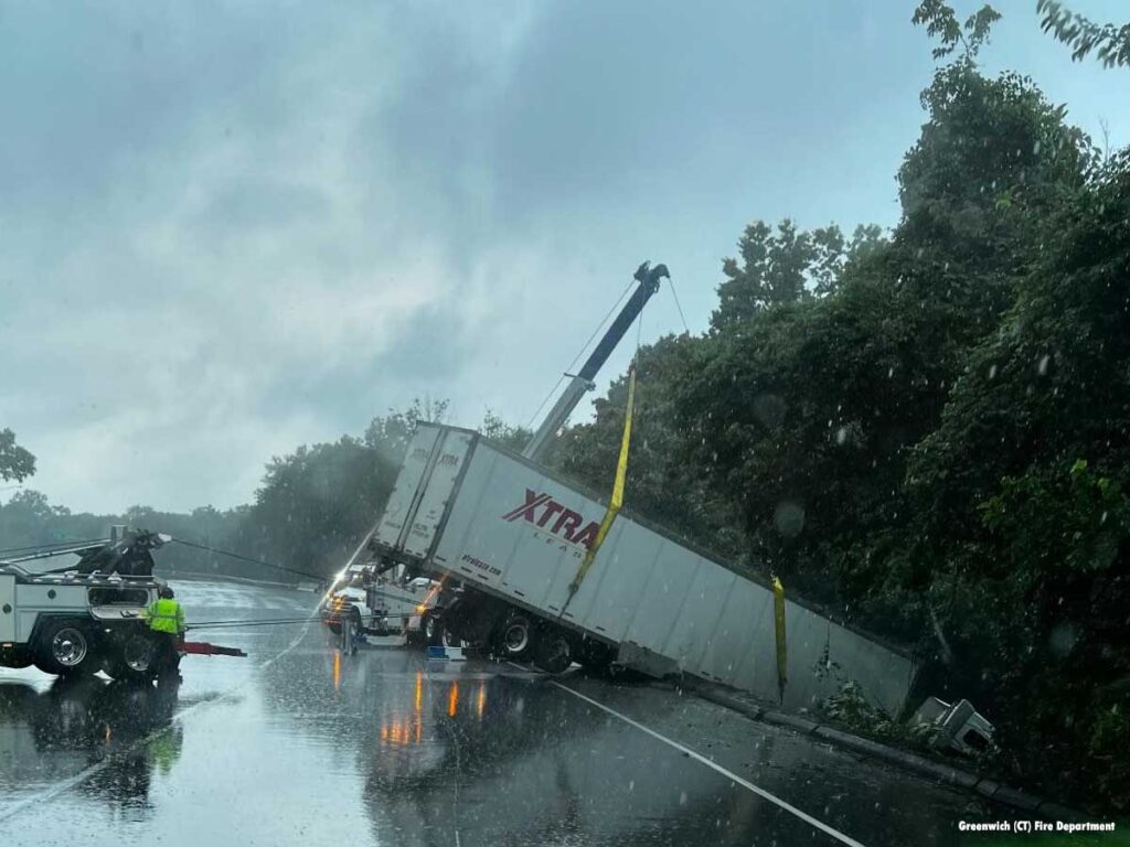 Semi off Route I-95 Greenwich CT