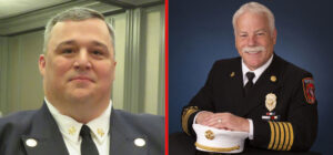 Volunteer Fire Chief C. Reid Vaughan of the Cuba Fire Department in Alabama, left, and Career Fire Chief Randy Royal of the Colorado Springs Fire Department in Colorado.