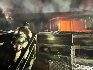 Fairfax County Virginia firefighters respond to a house fire on Davian Dr in the Annandale