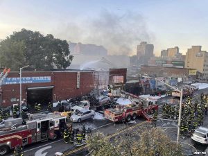 FDNY tire shop fire Queens New York