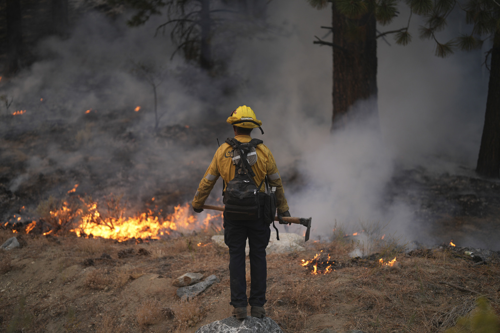 Firefighter at Bridge Fire California