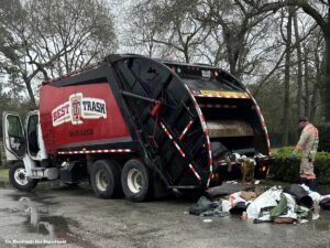 Woodland Texas hazmat garbage truck