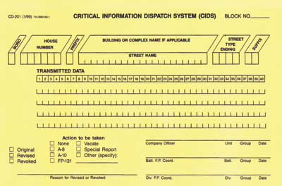 Critical Information Dispatch System card